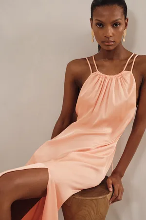 Reiss Tallie Satin Halterneck Maxi Dress38