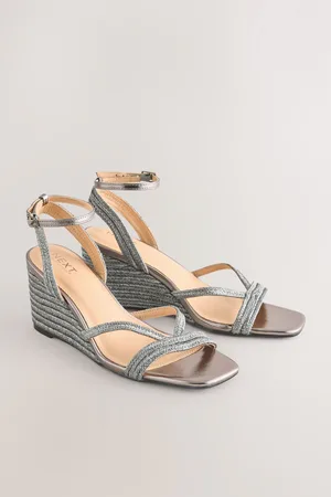 Next Forever Comfort Square Toe Strappy Espadrille Wedgeseu41