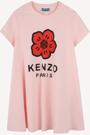 Kenzo Pink Short Sleeve Logo Flower T-Shirt Dress128134cm