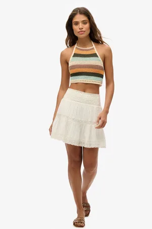 Superdry Ibiza Lace Mix 100% Cotton Mini Skirt44
