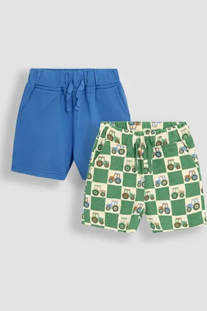 JoJo Maman Bébé Printed and Plain Shorts 2 Pack8086cm