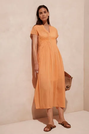 mint&berry Pleated 100% Cotton Maxi Dressxsmall