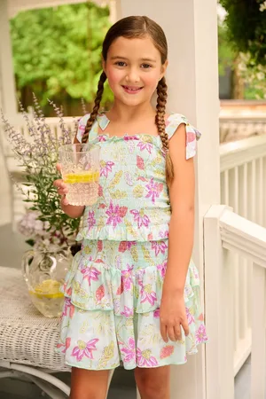 Hatley Green Distressed Floral Smocked Angel Dress128134cm