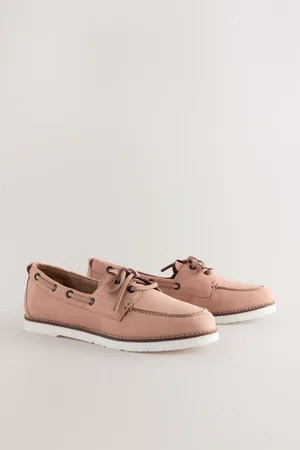 Next Forever Comfort Leather Round Toe Lace Up Boat Shoeseu355