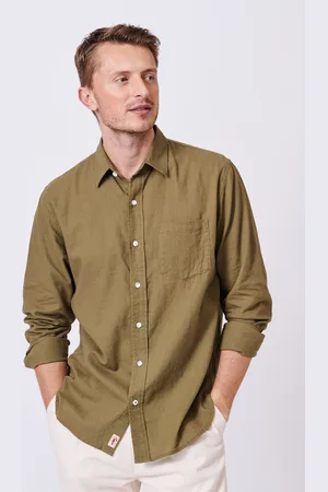 Aubin Green Grainsby Linen Cotton ShirtX-large