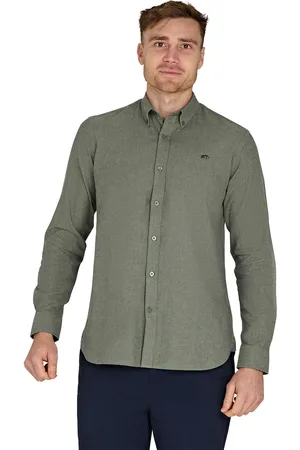 Raging Bull Green Classic Long Sleeve Linen ShirtSmall
