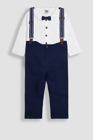 JoJo Maman Bébé 4-Piece Shirt & Trouser Set With Bow Tie & Braces8086cm