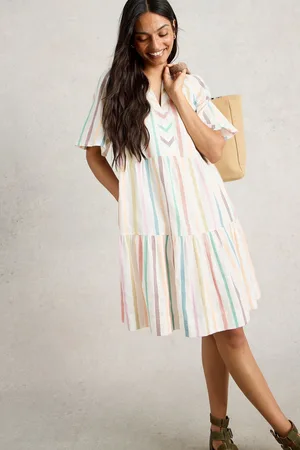 White Stuff Sophia Stripe 100% Organic Cotton Dress44