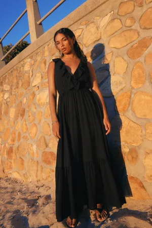 Next Plunge Neck 100% Cotton Maxi Dress42tall