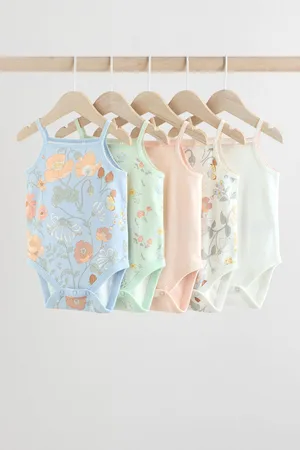 Next Strappy Vest Baby 100% Cotton Bodysuits 5 Pack9298cm