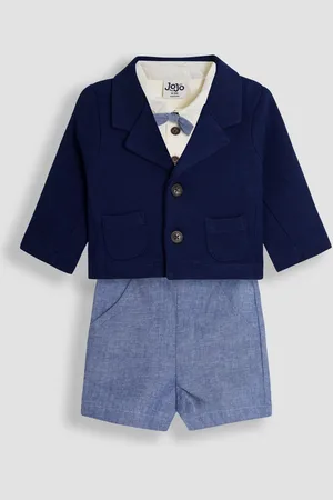 JoJo Maman Bébé 4-Piece Shirt & Trousers Set With Blazer & Bow Tie8086cm