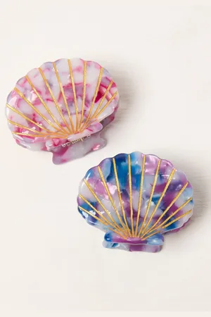 Fat Face FatFace Shell Hair Clips 2 Packeen