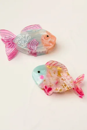 Fat Face FatFace Fish Hair Clips 2 Packeen
