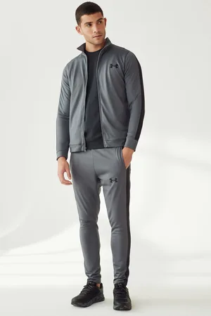 Under Armour Grey/Black Rival Knit Hooded TracksuitM