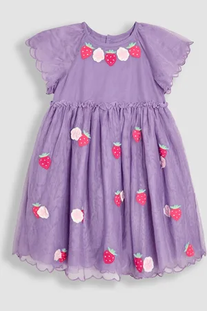 JoJo Maman Bébé Angel Sleeve Appliqué Tulle Party Dress116122cm