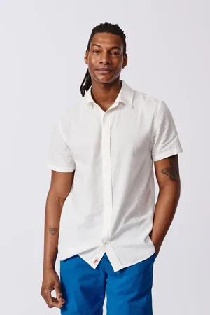 Aubin Fulstow Linen Cotton White ShirtX-large