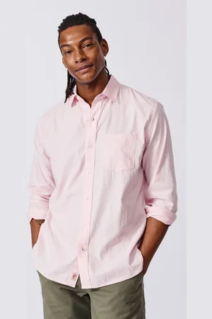 Aubin Pink Grainsby Linen Cotton ShirtLarge