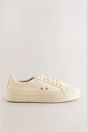 Next Forever Comfort Round Toe Espadrille Lace Up Trainerseu385