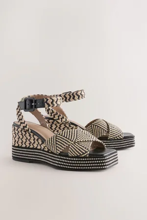 Next Forever Comfort Square Toe Platform Espadrille Wedgeseu37