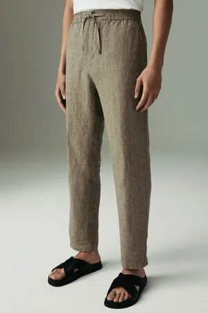 Next 100% Linen Signature Elasticated Waist Drawstring Trousers34l