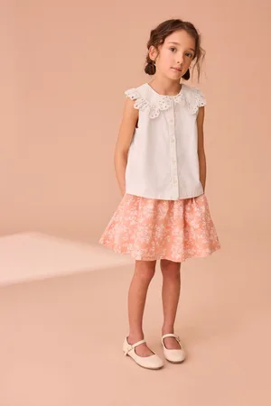 Laura Ashley Broderie Blouse and Floral Skirt Set122128cm