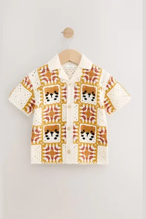 Next Gehaakt poloshirt met reverskraag en korte mouwen (3 mnd