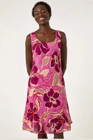 Roman Floral Double Layer 100% Cotton Dress38