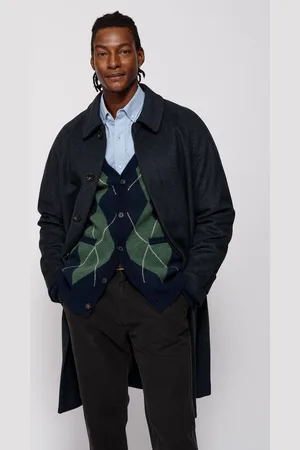 Aubin Blue Turville Wool Overcoatxlarge