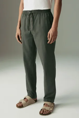 Next Linen Cotton Elasticated Waist Drawstring Trousers30r