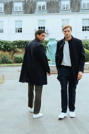 Harry Brown George Wool Melton Coat with Funnel Neck42