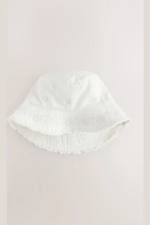 Next 100% Cotton Broderie Anglais Flower Bucket Hat (3mths-16yrs)134140cm