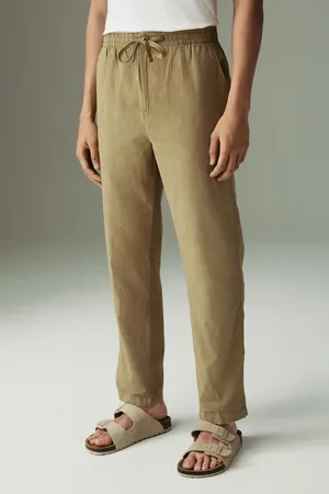 Next Linen Cotton Elasticated Waist Drawstring Trousers36l