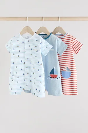 Next Baby 100% Cotton Rompers 3 Pack6268cm
