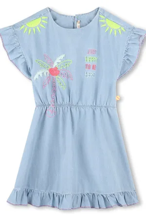 Billieblush Blue Denim Skater Dress With Embroidery Detail128134cm