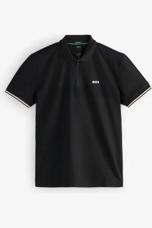 HUGO BOSS Golf Cotton Philix Zip Neck Regular-Fit Polo ShirtSmall