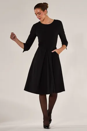 Jolie Moi Round Neck 3/4 Sleeve Midi Dress42