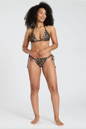 South Beach Leopard Printed Bead Detail Triangle Bikini Set36
