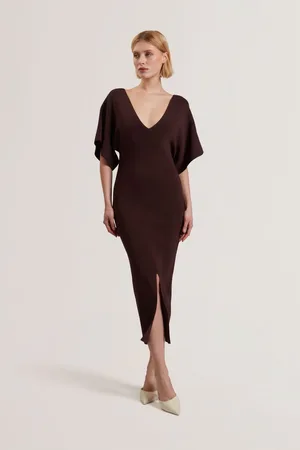 Ted Baker Rebexxa V-Neck Knitted Midi Dress40