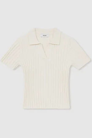 Reiss Poppy Rib Knit Polo Top158164cm