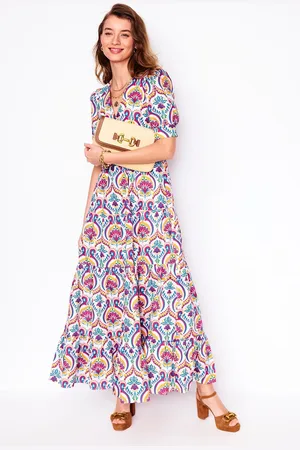 Boden Bella maxi-jurk met pofmouwen van 100% katoenEU 42 Regular (UK 14 R)