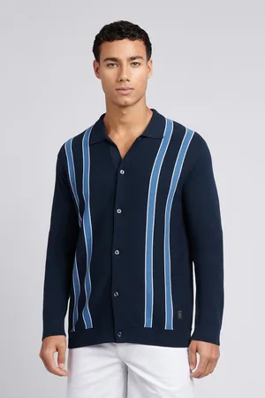 U.S. Polo Assn. U. S. Polo Assn Mens Vertical Stripe Knit CardiganMedium