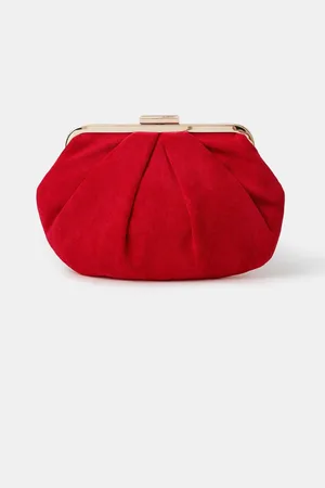 Accessorize Pleated Suedette Clutch Bageen