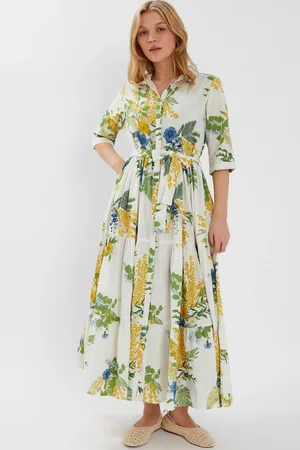 Accessorize Floral Print Maxi Shirt 100% Cotton Dresssmall