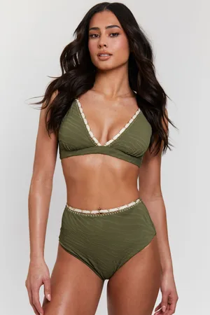 South Beach Zebra Crinkle Embroidery Detail High Waist Bikini Briefs40