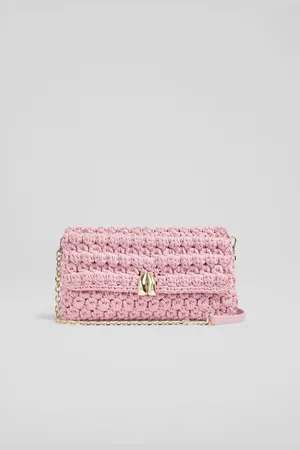 LK Bennett Larna Crochet Oloid Clutch Bageen