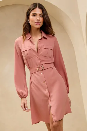Lipsy London Long Sleeve Button Through Mini Shirt Dress40