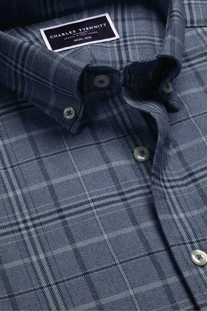 Charles Tyrwhitt Slim Fit Check Non Iron Twill 100% Cotton ShirtMedium