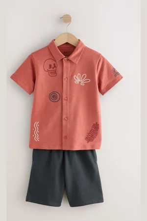 Next 100% Cotton Short Sleeve Embroidered Jersey Shirt and Shorts Set (3-16yrs)166168cm
