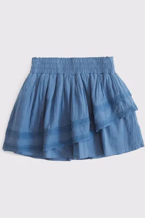 Abercrombie & Fitch Woven Lace Trim Mini Pink Skirt158164cm