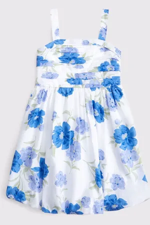 Abercrombie & Fitch Bubble Hem Mini Dress With Floral Print Embroidery122128cm